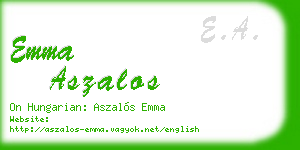 emma aszalos business card
